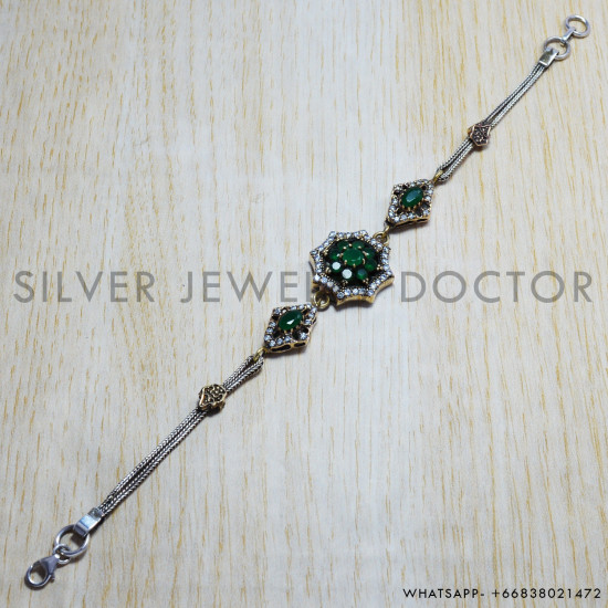 Emerald 925 Sterling Silver Bracelet (SJWBR-79) Emerald 925 Sterling Silver Bracelet (SJWBR-79)