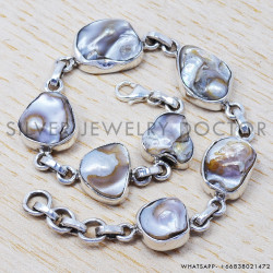 Moss Agate 925 Sterling Silver Bracelet (SJWBR-8) Moss Agate 925 Sterling Silver Bracelet (SJWBR-8)