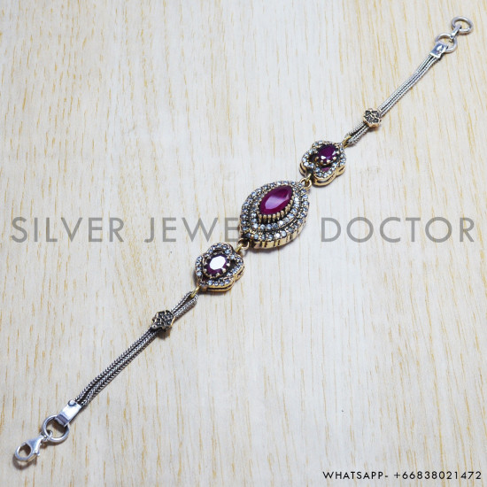 Ruby 925 Sterling Silver Bracelet (SJWBR-82) Ruby 925 Sterling Silver Bracelet (SJWBR-82)