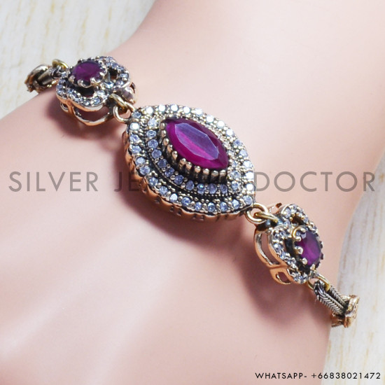 Ruby 925 Sterling Silver Bracelet (SJWBR-82) Ruby 925 Sterling Silver Bracelet (SJWBR-82)