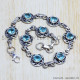 Blue Topaz 925 Sterling Silver Bracelet (SJWBR-83) Blue Topaz 925 Sterling Silver Bracelet (SJWBR-83)