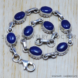 Lapis Lazuli 925 Sterling Silver Bracelet (SJWBR-88)