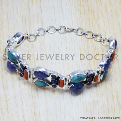Turquoise 925 Sterling Silver Bracelet (SJWBR-90) Turquoise 925 Sterling Silver Bracelet (SJWBR-90)