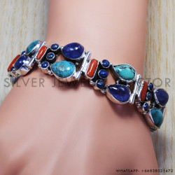 Turquoise 925 Sterling Silver Bracelet (SJWBR-90)