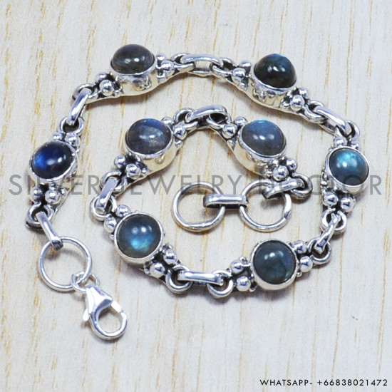 Labradorite 925 Sterling Silver Bracelet (SJWBR-91) Labradorite 925 Sterling Silver Bracelet (SJWBR-91)