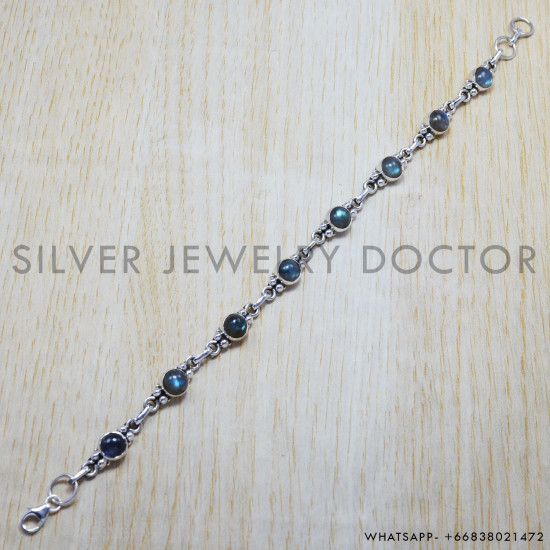 Labradorite 925 Sterling Silver Bracelet (SJWBR-91) Labradorite 925 Sterling Silver Bracelet (SJWBR-91)