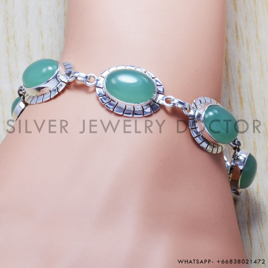 Fluorite 925 Sterling Silver Bracelet (SJWBR-92)