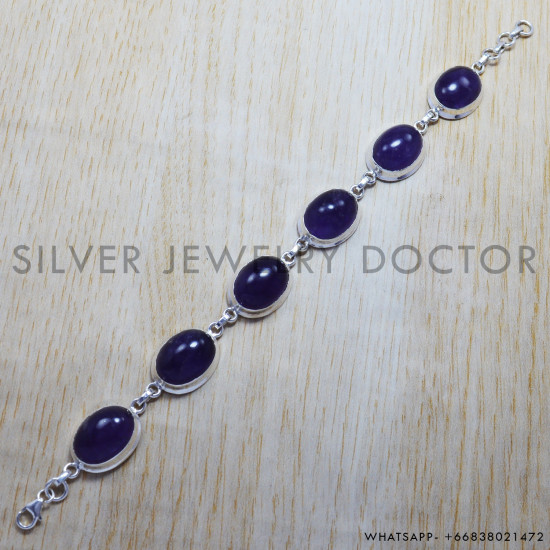 Amethyst 925 Sterling Silver Bracelet (SJWBR-93) Amethyst 925 Sterling Silver Bracelet (SJWBR-93)