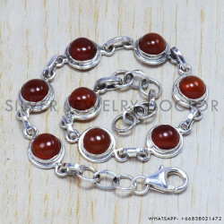 Red Onyx 925 Sterling Silver Bracelet (SJWBR-98) Red Onyx 925 Sterling Silver Bracelet (SJWBR-98)
