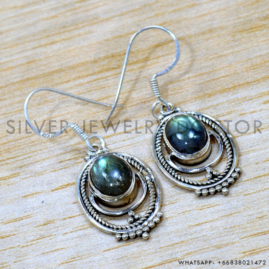 Labradorite 925 Sterling Silver Earrings (SJWE-1014) Labradorite 925 Sterling Silver Earrings (SJWE-1014)