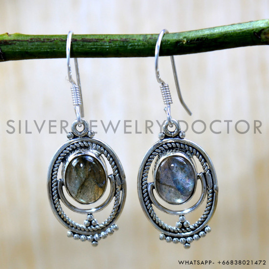 Labradorite 925 Sterling Silver Earrings (SJWE-1014) Labradorite 925 Sterling Silver Earrings (SJWE-1014)