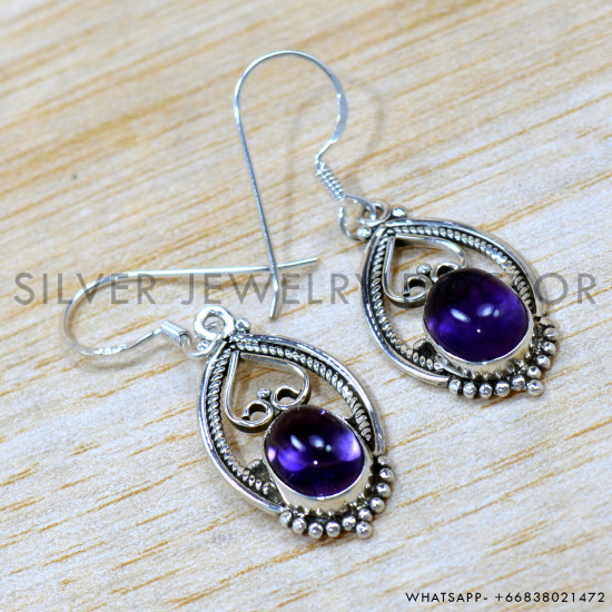 Amethyst 925 Sterling Silver Earrings (SJWE-1024) Amethyst 925 Sterling Silver Earrings (SJWE-1024)