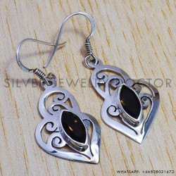 Smoky Quartz 925 Sterling Silver Earrings (SJWE-103.) Smoky Quartz 925 Sterling Silver Earrings (SJWE-103.)