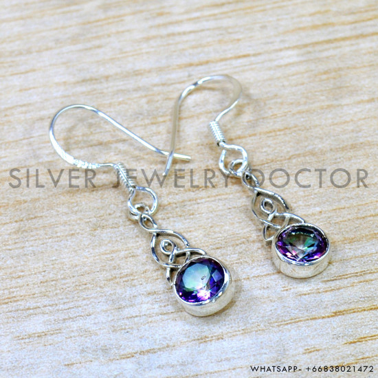 Mystic Topaz 925 Sterling Silver Earrings (SJWE-1036) Mystic Topaz 925 Sterling Silver Earrings (SJWE-1036)