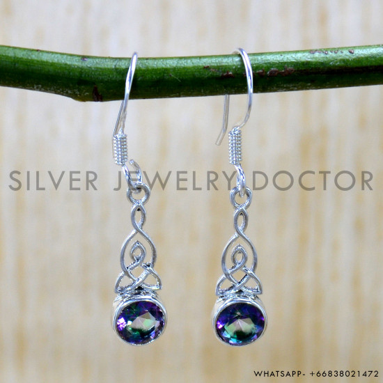 Mystic Topaz 925 Sterling Silver Earrings (SJWE-1036) Mystic Topaz 925 Sterling Silver Earrings (SJWE-1036)