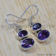 Amethyst 925 Sterling Silver Earrings (SJWE-105.) Amethyst 925 Sterling Silver Earrings (SJWE-105.)