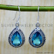 Blue Topaz 925 Sterling Silver Earrings (SJWE-1050) Blue Topaz 925 Sterling Silver Earrings (SJWE-1050)
