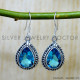Blue Topaz 925 Sterling Silver Earrings (SJWE-1058) Blue Topaz 925 Sterling Silver Earrings (SJWE-1058)