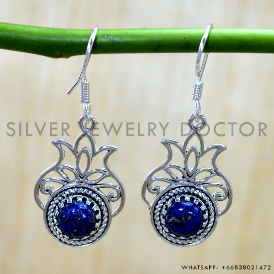 Lapis Lazuli 925 Sterling Silver Earrings (SJWE-1063) Lapis Lazuli 925 Sterling Silver Earrings (SJWE-1063)
