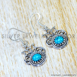 Turquoise 925 Sterling Silver Earrings (SJWE-1070)