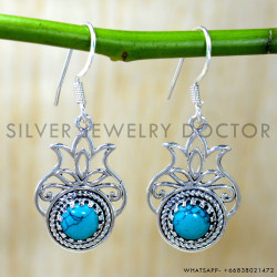 Turquoise 925 Sterling Silver Earrings (SJWE-1070)