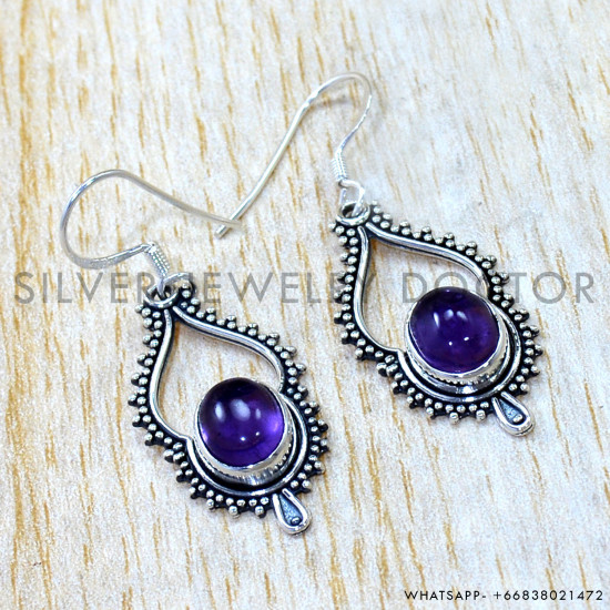 Amethyst 925 Sterling Silver Earrings (SJWE-1073) Amethyst 925 Sterling Silver Earrings (SJWE-1073)