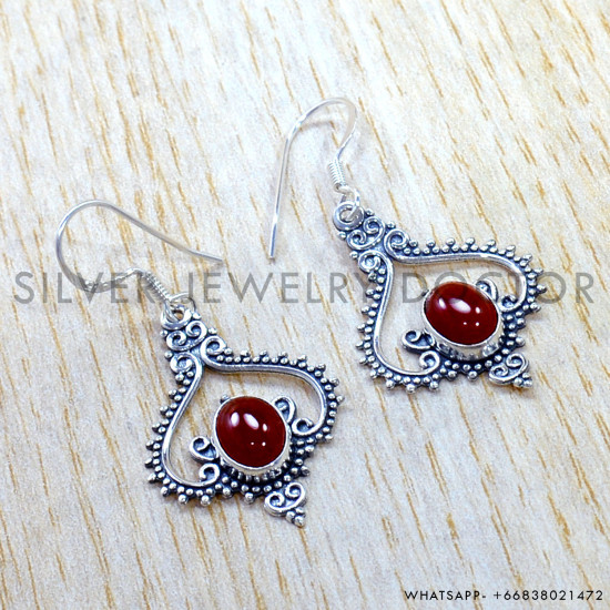 Carnelian 925 Sterling Silver Earrings (SJWE-1079) Carnelian 925 Sterling Silver Earrings (SJWE-1079)