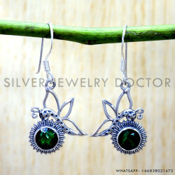 Emerald 925 Sterling Silver Earrings (SJWE-1087)