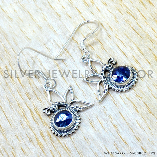 Sapphire 925 Sterling Silver Earrings (SJWE-1090) Sapphire 925 Sterling Silver Earrings (SJWE-1090)