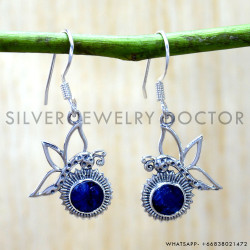 Sapphire 925 Sterling Silver Earrings (SJWE-1090)