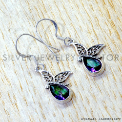 Mystic Topaz 925 Sterling Silver Earrings (SJWE-1091) Mystic Topaz 925 Sterling Silver Earrings (SJWE-1091)