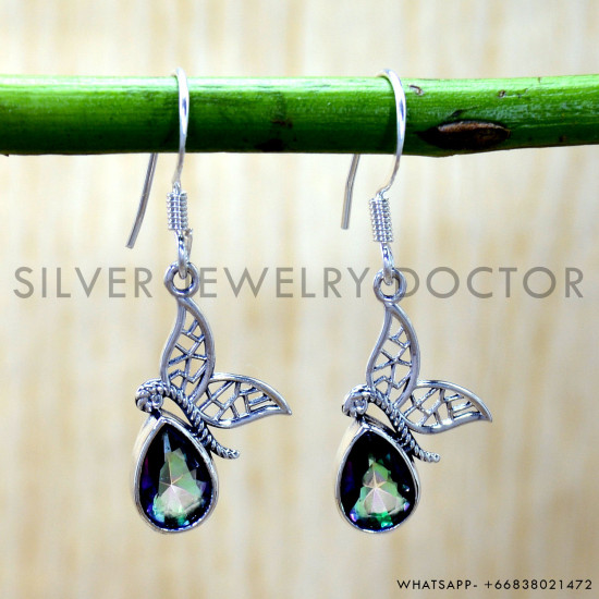 Mystic Topaz 925 Sterling Silver Earrings (SJWE-1091) Mystic Topaz 925 Sterling Silver Earrings (SJWE-1091)