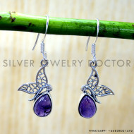 Amethyst 925 Sterling Silver Earrings (SJWE-1093) Amethyst 925 Sterling Silver Earrings (SJWE-1093)