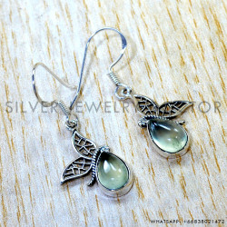 Prehnite 925 Sterling Silver Earrings (SJWE-1095) Prehnite 925 Sterling Silver Earrings (SJWE-1095)