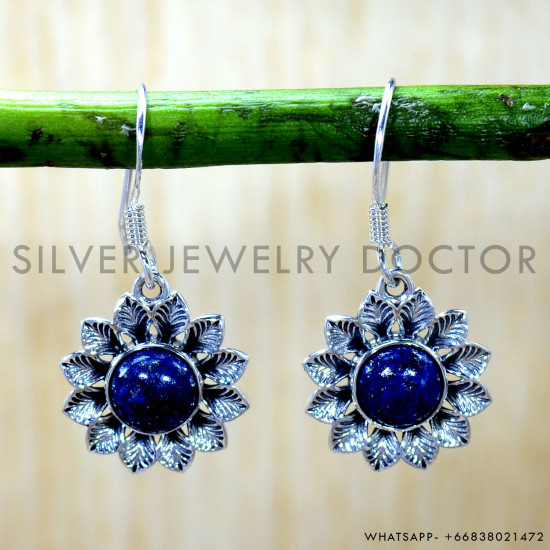 Lapis Lazuli 925 Sterling Silver Earrings (SJWE-1097) Lapis Lazuli 925 Sterling Silver Earrings (SJWE-1097)