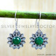 Emerald 925 Sterling Silver Earrings (SJWE-1099)