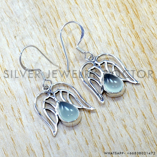 Chalcedony 925 Sterling Silver Earrings (SJWE-1115) Chalcedony 925 Sterling Silver Earrings (SJWE-1115)