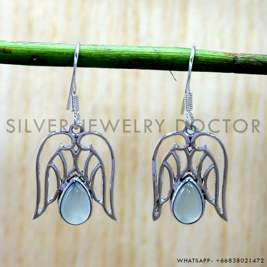 Chalcedony 925 Sterling Silver Earrings (SJWE-1115) Chalcedony 925 Sterling Silver Earrings (SJWE-1115)