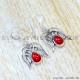 Coral 925 Sterling Silver Earrings (SJWE-1119) Coral 925 Sterling Silver Earrings (SJWE-1119)