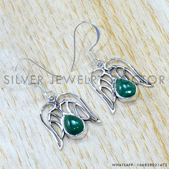 Malachite 925 Sterling Silver Earrings (SJWE-1121) Malachite 925 Sterling Silver Earrings (SJWE-1121)