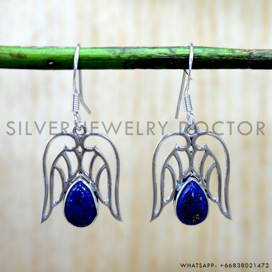Lapis Lazuli 925 Sterling Silver Earrings (SJWE-1125) Lapis Lazuli 925 Sterling Silver Earrings (SJWE-1125)