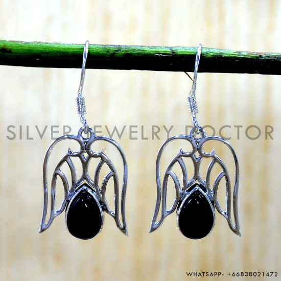 Black Onyx 925 Sterling Silver Earrings (SJWE-1126) Black Onyx 925 Sterling Silver Earrings (SJWE-1126)