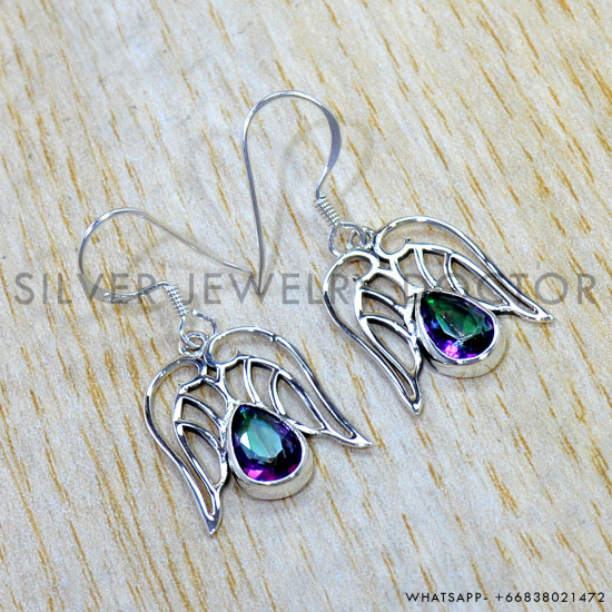 Mystic Topaz 925 Sterling Silver Earrings (SJWE-1130) Mystic Topaz 925 Sterling Silver Earrings (SJWE-1130)