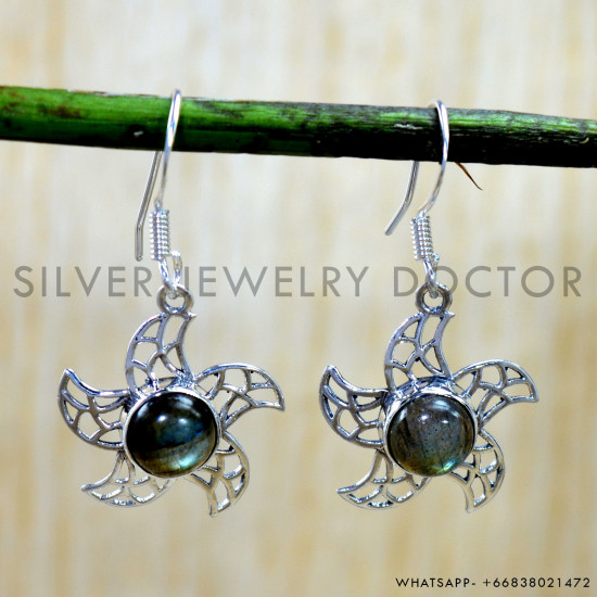 Labradorite 925 Sterling Silver Earrings (SJWE-1134)