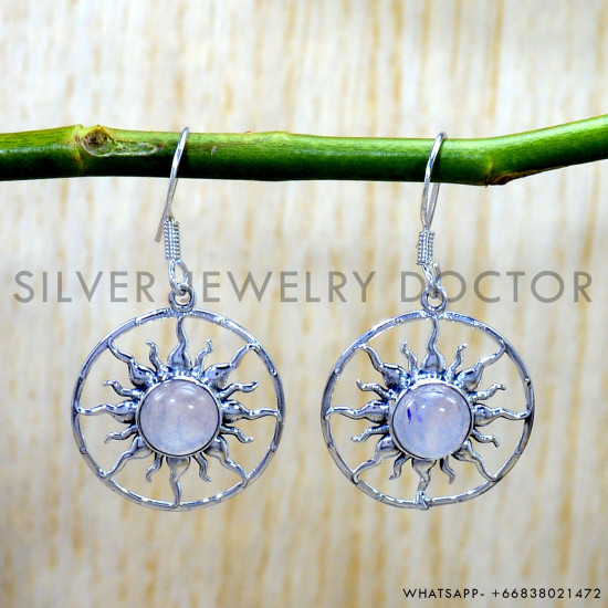 Rose Quartz 925 Sterling Silver Earrings (SJWE-1137) Rose Quartz 925 Sterling Silver Earrings (SJWE-1137)