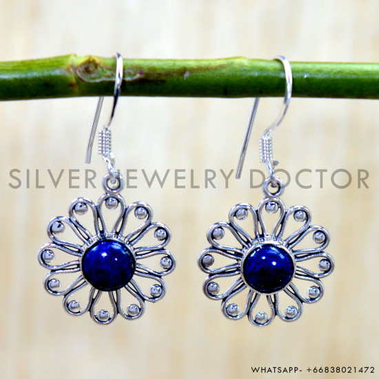 Lapis Lazuli 925 Sterling Silver Earrings (SJWE-1143) Lapis Lazuli 925 Sterling Silver Earrings (SJWE-1143)