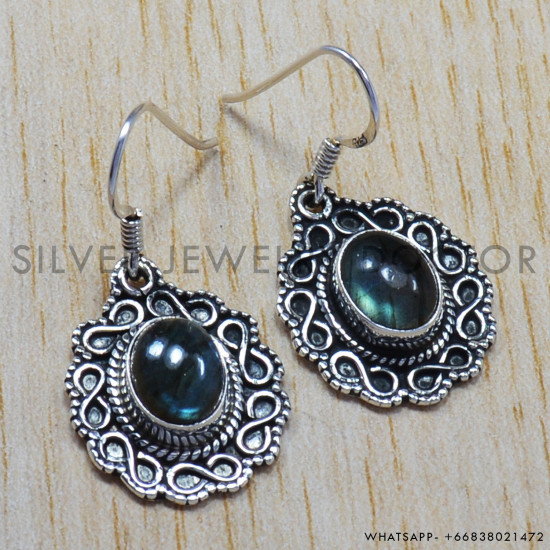 Labradorite 925 Sterling Silver Earrings (SJWE-115) Labradorite 925 Sterling Silver Earrings (SJWE-115)