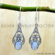 Rainbow Moonstone 925 Sterling Silver Earrings (SJWE-1152) Rainbow Moonstone 925 Sterling Silver Earrings (SJWE-1152)