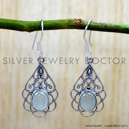 Chalcedony 925 Sterling Silver Earrings (SJWE-1158) Chalcedony 925 Sterling Silver Earrings (SJWE-1158)