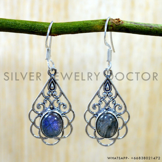 Labradorite 925 Sterling Silver Earrings (SJWE-1160) Labradorite 925 Sterling Silver Earrings (SJWE-1160)